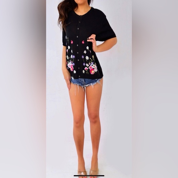 SMITH Black Floral Button Down Shirt - Picture 3 of 8